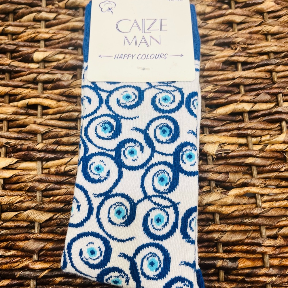Greece Swirly Evil Eye Novelty Socks